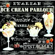 Serwetka do decoupage włoskie lody i desery 33x33 Ambiente Unikat