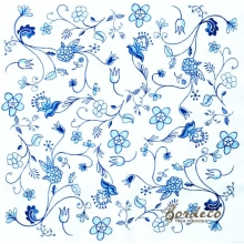 Serwetka do decoupage niebieskie kwiatuszki na ludowo 33x33 DUNI. Unikat