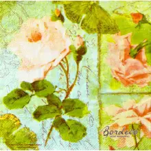 Serwetka do decoupage pastelowe róże 33x33 PALOMA Unikat