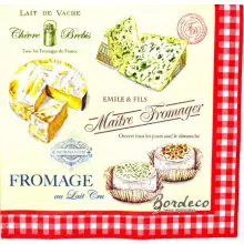 Serwetka do decoupage francuskie sery pleśniowe 33x33 R2S Unikat