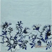 Serwetka do decoupage malowane atramentem kwiaty 33x33 TETEaTETE Unikat