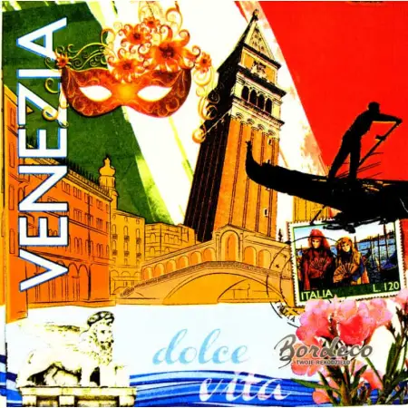 Serwetka do decoupage Wenacja, Wenezia, kolaż 33x33 Ambiente Un