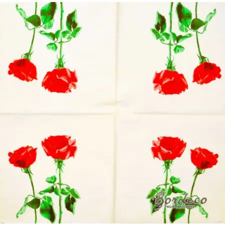 Serwetka do decoupage dwie czerwone róże 33x33 Ambiente Unikat