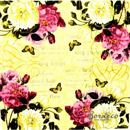 Serwetka do decoupage dwie róże vintage 33x33 Ambiente Unikat