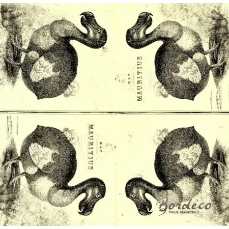 Serwetka do decoupage ptak Dodo z Mauritiusa 33x33 IHR Unikat