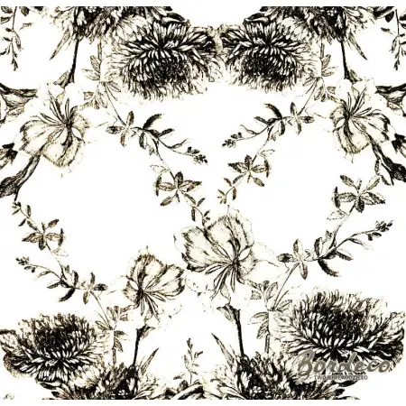 Serwetka do decoupage kwiaty ogrodowe czarno-białe 33x33 IHR Unikat