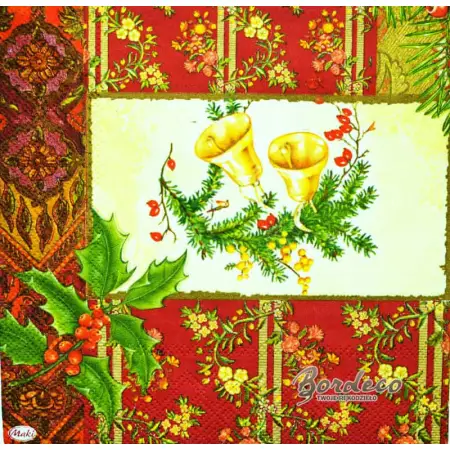 Serwetka do decoupage Mikołaj z dziewczynkami 33x33 MAKI Unikat