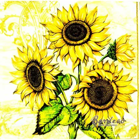 Serwetka do decoupage bukiet słoneczników 33x33 MAKI Unikat