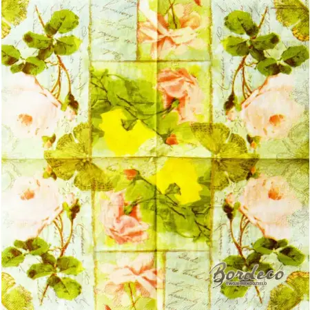 Serwetka do decoupage pastelowe róże 33x33 PALOMA Unikat