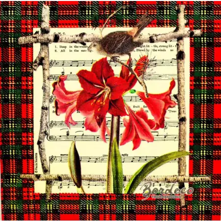 Serwetka do decoupage amarylis, czerwona porzeczka 25x25 PPD Unikat