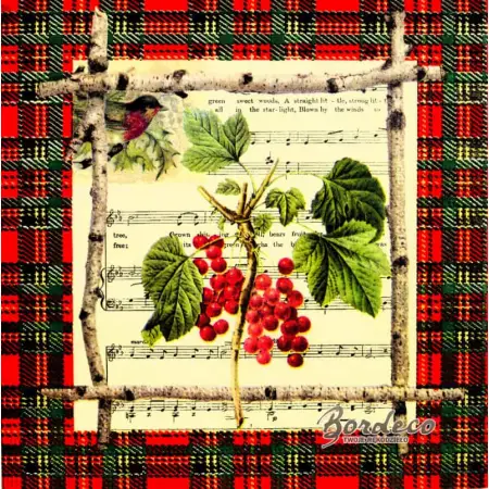 Serwetka do decoupage amarylis, czerwona porzeczka 25x25 PPD Unikat