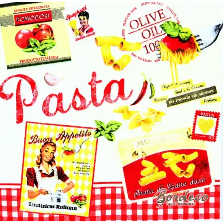 Serwetka do decoupage Pasta, makaron, vintage 33x33 R2S Unikat