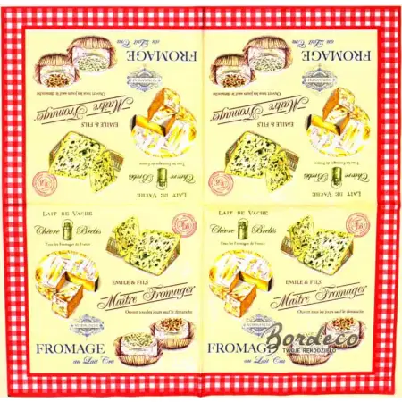 Serwetka do decoupage francuskie sery pleśniowe 33x33 R2S Unikat
