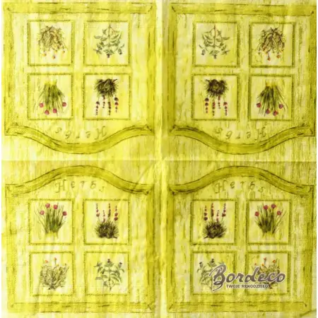 Serwetka do decoupage tabliczka z ziołami 33x33 R2S Unikat