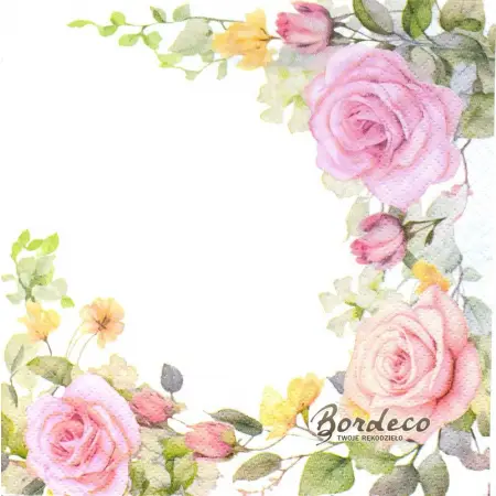 Serwetka do decoupage róże pastelowe 33x33 TETEaTETE