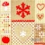 Serwetka do decoupage beżowo-czerwony patchwork 33x33 AHA Unikat