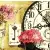 Serwetka do decoupage zegar, kwiaty i klucz, vintage 33x33 STEWO Unikat